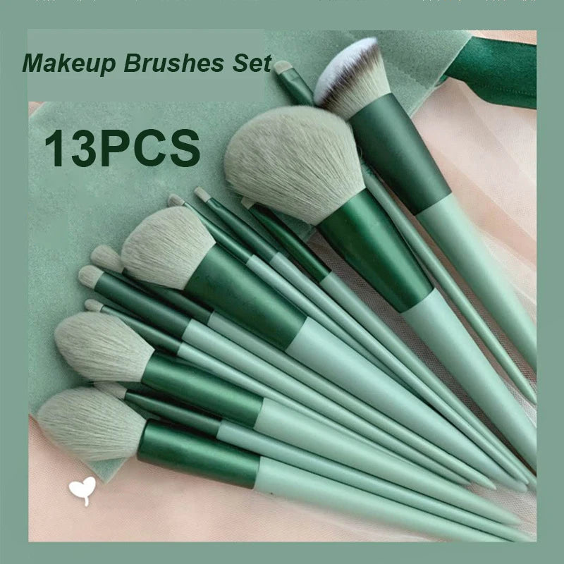 ALTA QUALITA ITALIANA Set Pennelli Make up Premium, pennelli trucco per fondazione,  Set di pennelli make up, (13 PCS)